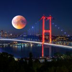 Istanbul,Bosphorus,Bridge,At,Night,With,Full,Moon.,15th,July